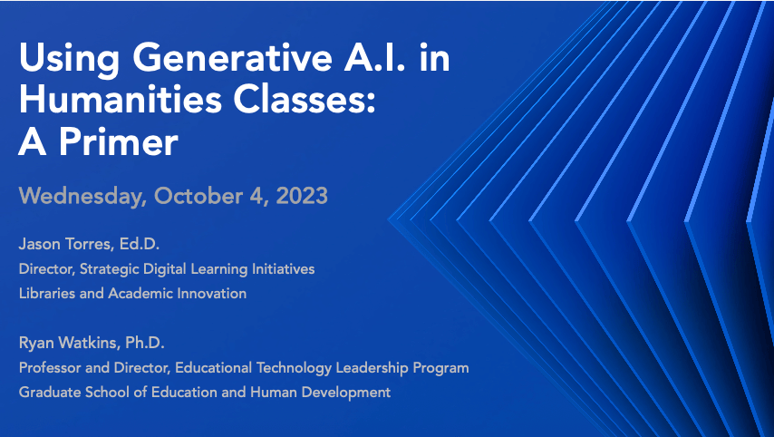 Presentation to the CCAS GenAI Faculty Seminar Series.